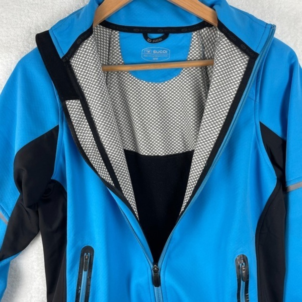 Sugoi Sz M‎ Firewall 220 Full Zip Blue Jacket Coat Running Jogging Cold Weather - Picture 5 of 17